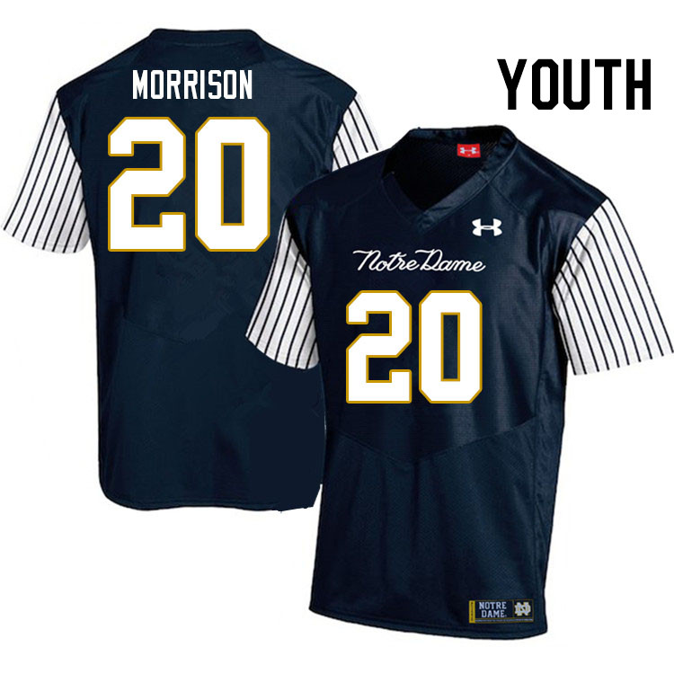 Youth #20 Benjamin Morrison Notre Dame Fighting Irish College Football Jerseys Stitched-Alternate - Click Image to Close